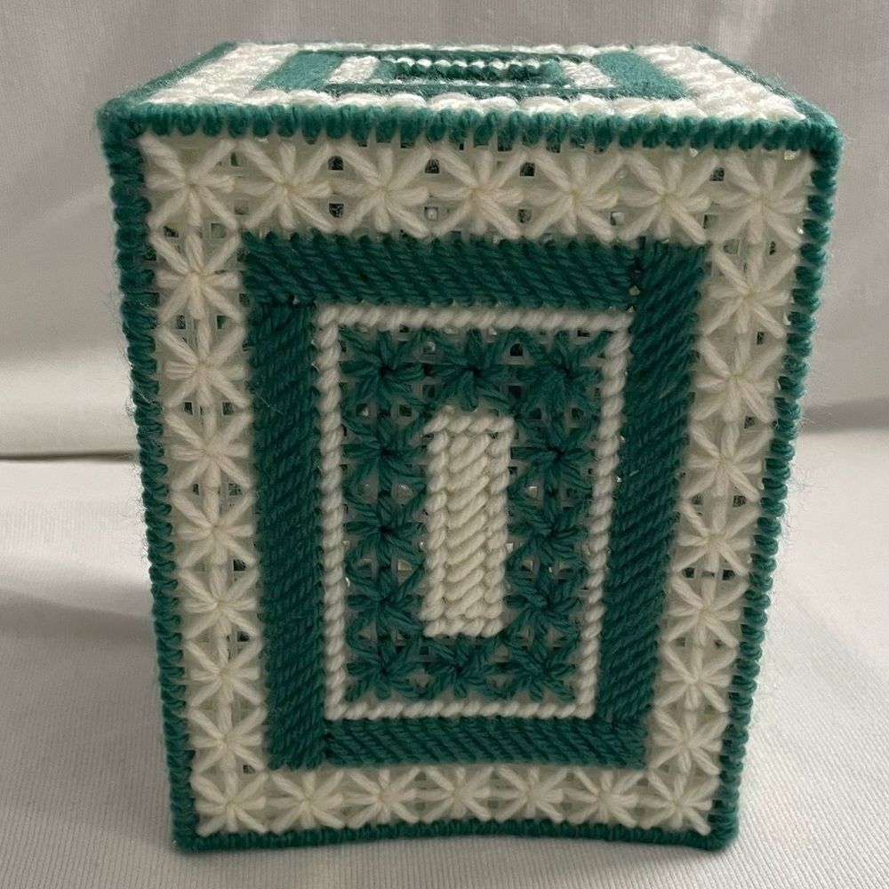 Set of 3 Handmade Needlepoint Plastic Canvas Tissue Box Cover multi color - Picture 3 of 14